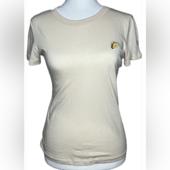 Aritzia Tops - NWOT - Aritzia Sunday Best "Candy"Embroidered Taco Tee-Shirt Size XS